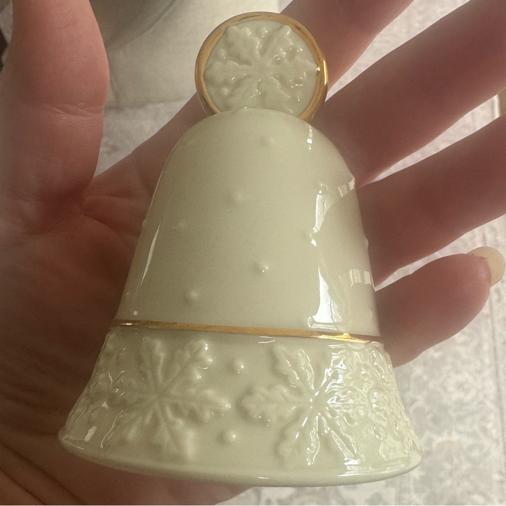 Lenox Cream Bell Ornament with Gold Accents
